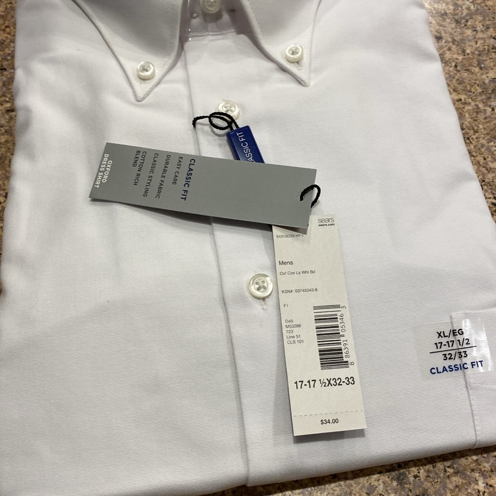 NWT Covington Long Sleeve Oxford XL Neck 17-17 1/2 L/S 32/33 Button Down Shirt - Picture 16 of 16